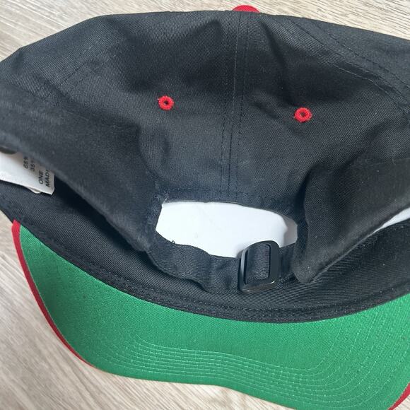 VTG Chicago Bulls Strapback Hat NBA Basketball Black Red Plain Logo The G Cap - Picture 2 of 8